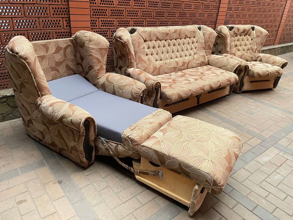 Комплект «Фаворит»: диван + 2 розкладних крісла-ліжка. ВСЕ РОЗКЛАДНЕ.