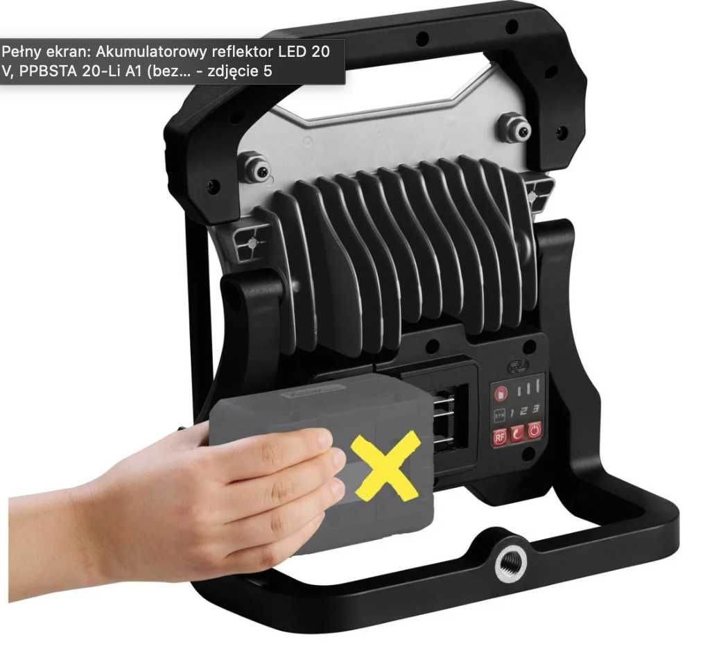 Akumulatorowy reflektor LED 20 V, PPBSTA 20-Li A1