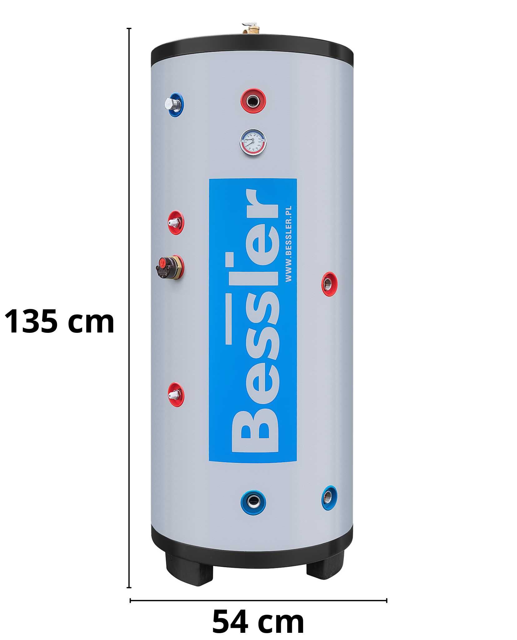 Zasobnik Bojler C.W.U z pojedynczą wężownicą 2,2 m² 200l NIERDZEWNY