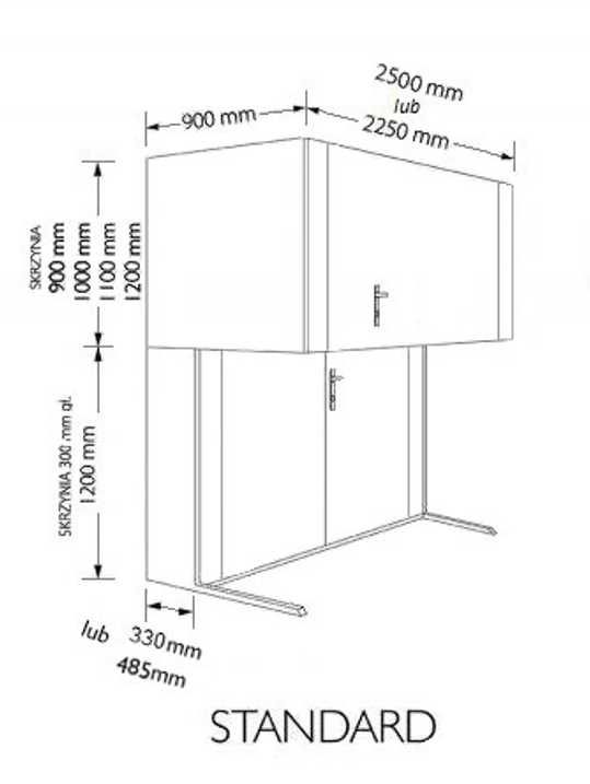 Szafa garażowa poj.2650l szafy garażowe metalowe box boks boxy boksy