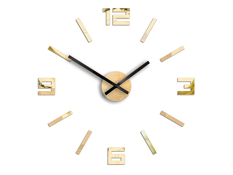 Zegar Ścienny Arabic Złoty Lustro Elegancki Glamour
