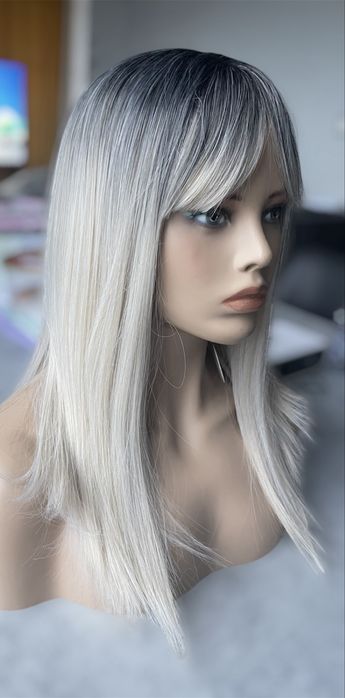 Peruka wlosy z odrostem blond piekny odcień