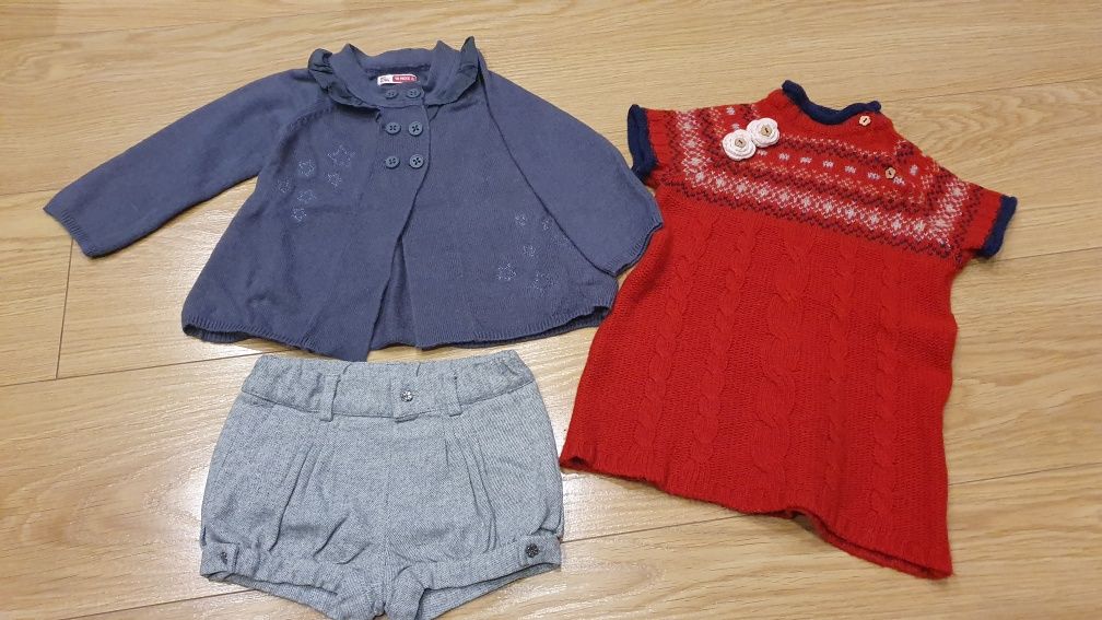 Pack vestido + casaco + calções - 18 meses