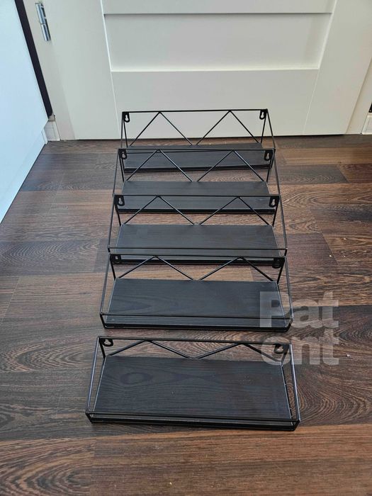 Loftowe kwietnik dekoracja ścienna półki 5 sztuk czarna