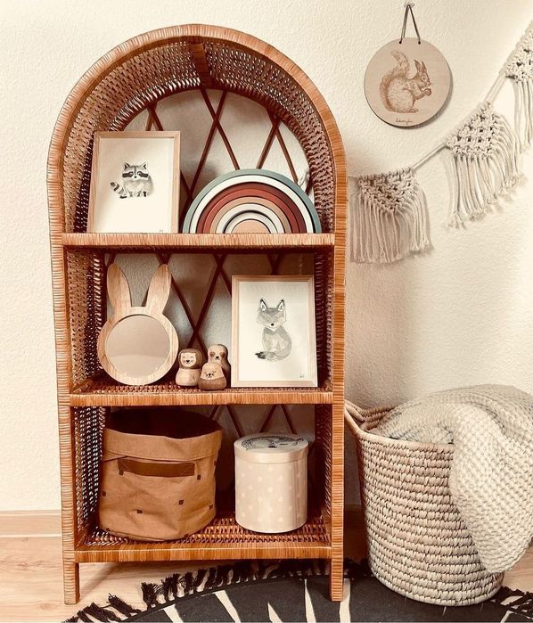 Wiklinowa Etazerka bez drzwiczek łuk handmade regał, szafka, półka