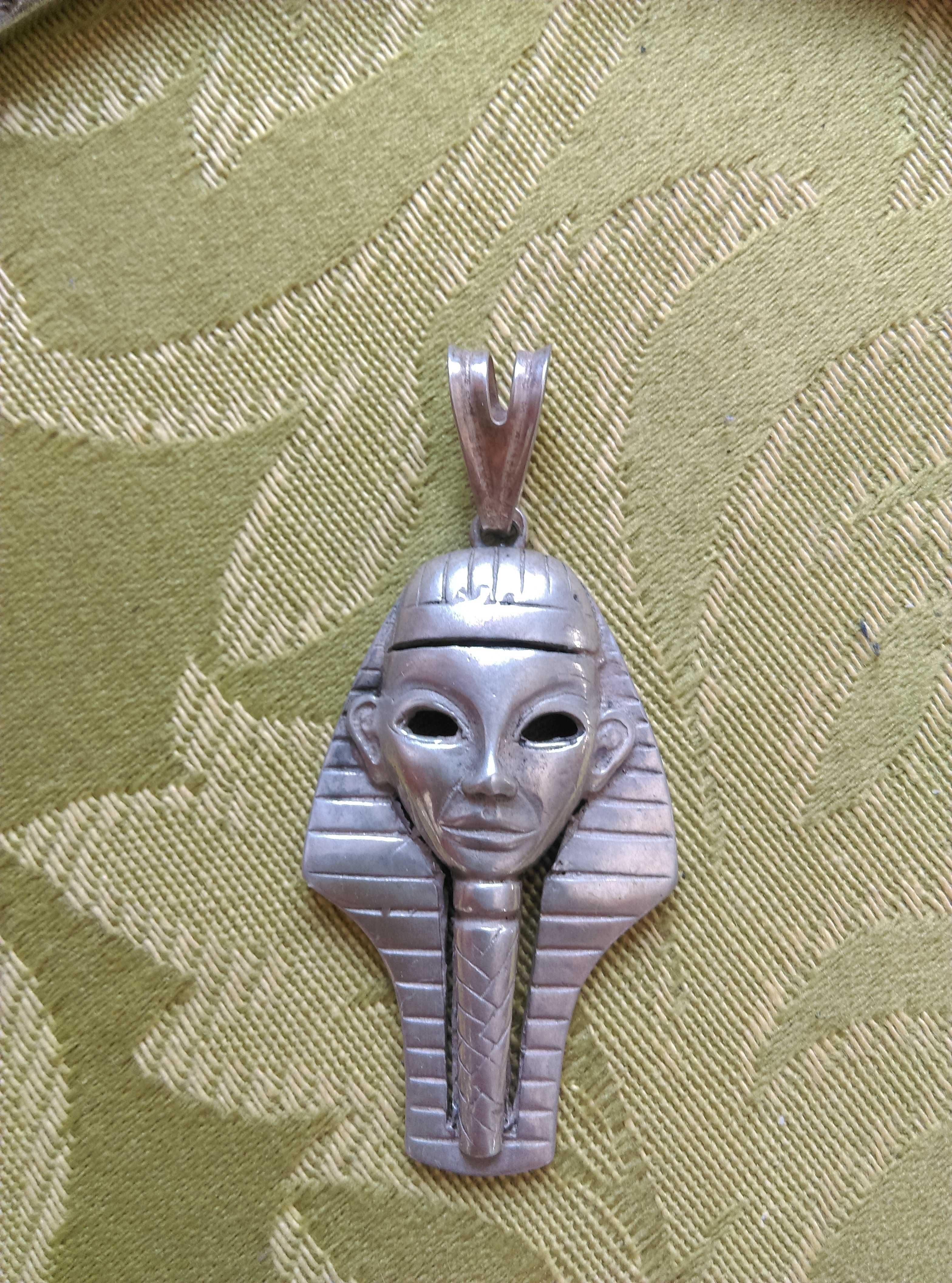 Zawieszka wisior wisiorek ze srebra naszyjnik Egipt faraon maska