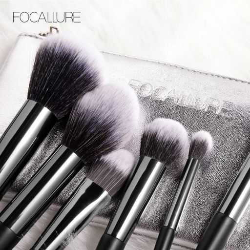 Набор кистей для макияжа Focallure Brushes Bundle с косметичкой, 9 шт