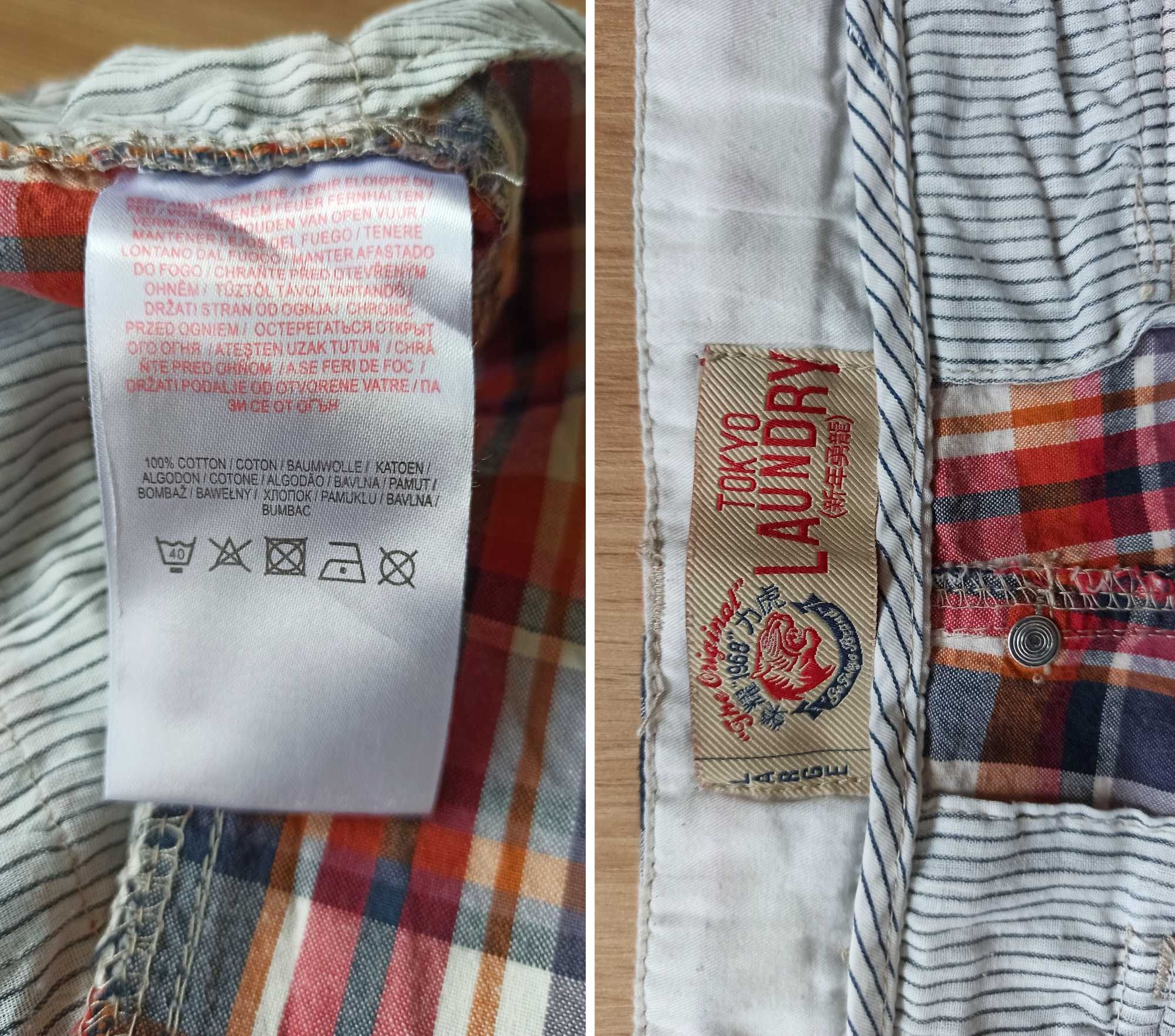 Tokyo Laundry shorts męskie krótkie spodenki szorty w kratkę krata L