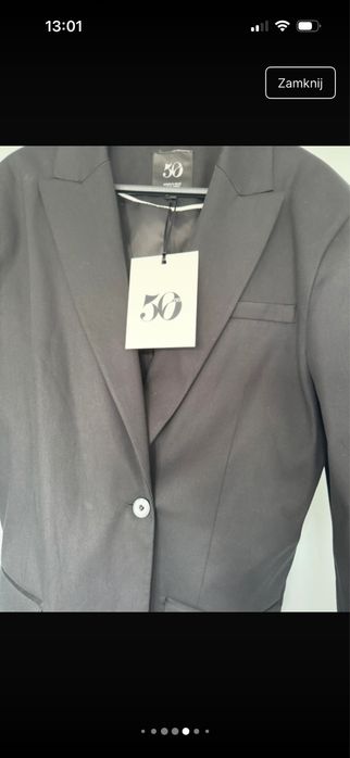 nowa marynarka zara szerokie ramiona poduszki czarna m 38 oversize 50