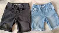 2 pary szortów jeansowych r. 128 i 134