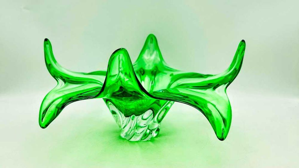 Misa patera na owoce szkło krystaliczne Egermann, styl Murano