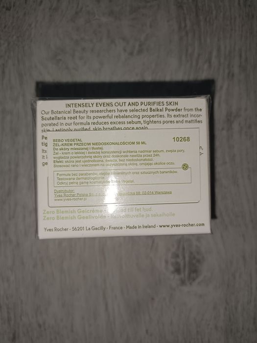 Yves Rocher Sebo Végétal Zero Blemish Gel Cream krem