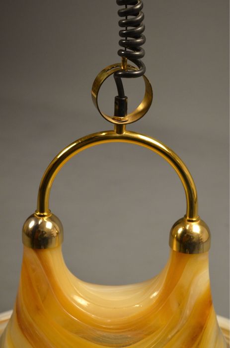 Grande candeeiro vintage em fibra de vidro e mix de Lucite, anos 70.