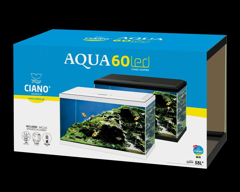 Aquário Ciano 60 LED com acessórios