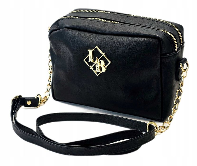 LAURA BIAGGI Torebka Damska Listonoszka Skórzana Na Ramię Pasek Beżowa