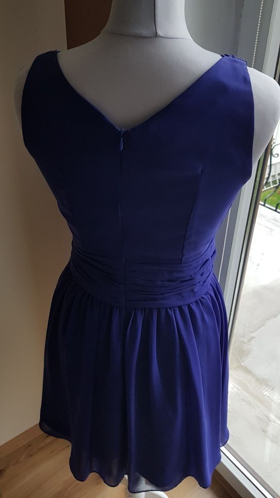 Sukienka kobaltowa wesele studniówka S 36