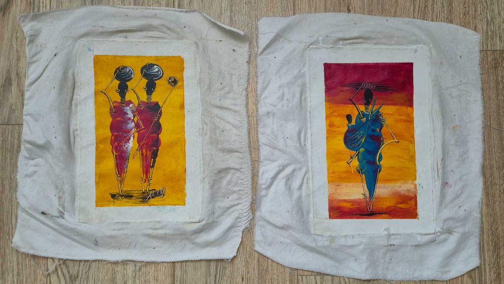 Obraz malowany na płótnie Afryka Tanzania 2 obrazy komplet para A4