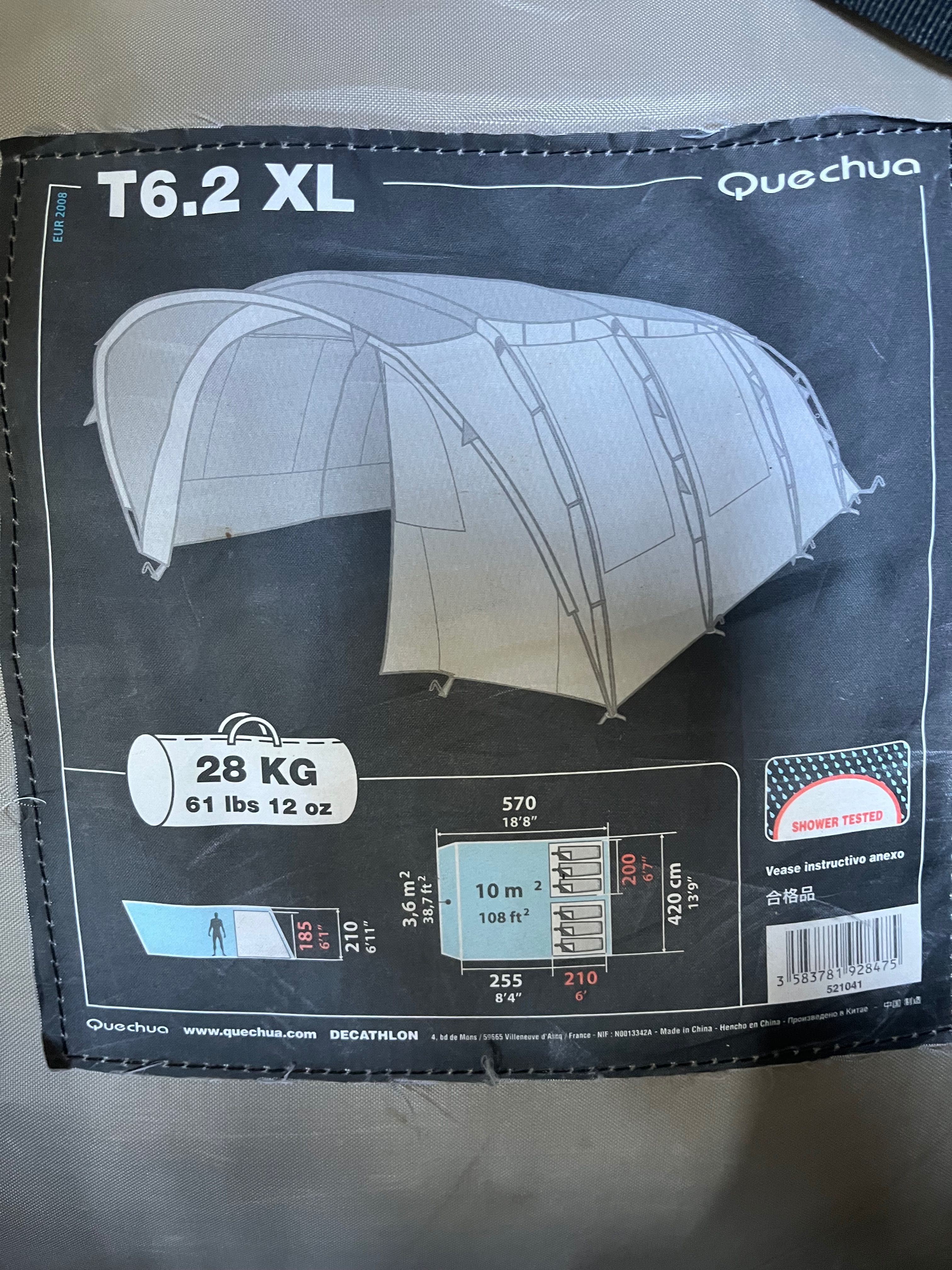 Namiot 6 osobowy quechua T6.2 XL tunelowy 2 sypialnie