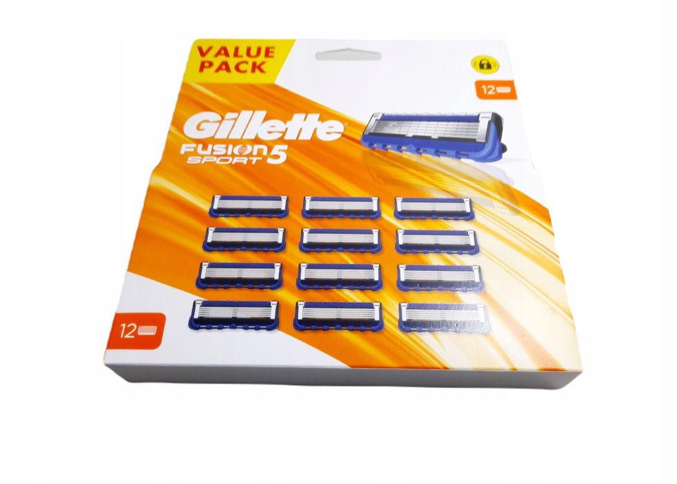 Gillette fusion 5 Sport wkłady ostrza wymienne 12 szt 100% orginał