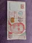 10 dolarów Singapur uszkodzony