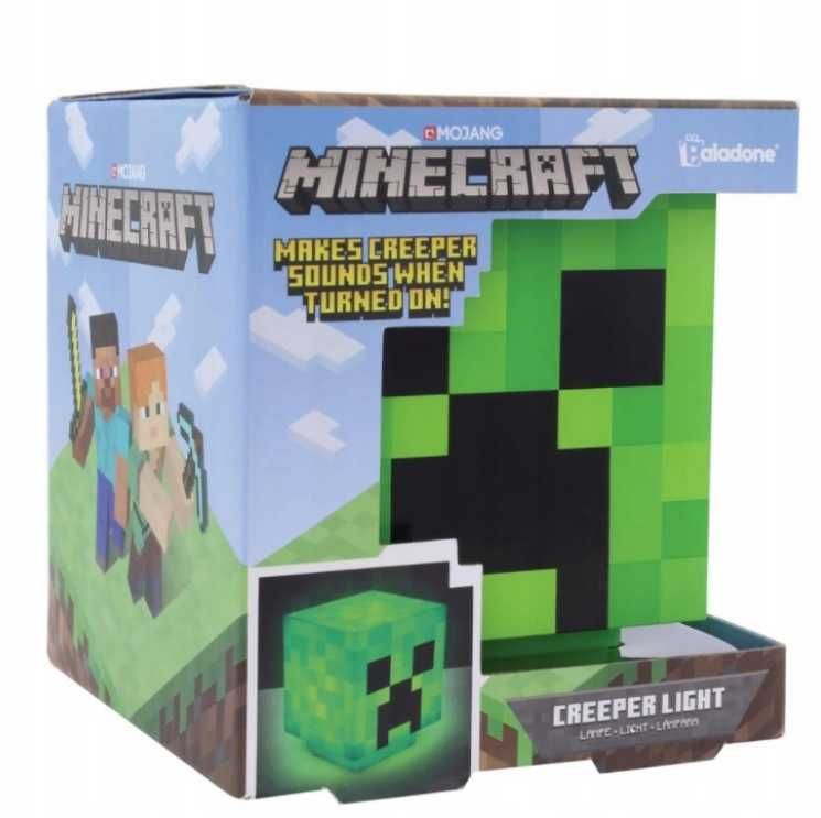 Lampka Minecraft Creeper z dźwiękiem dla dziecka