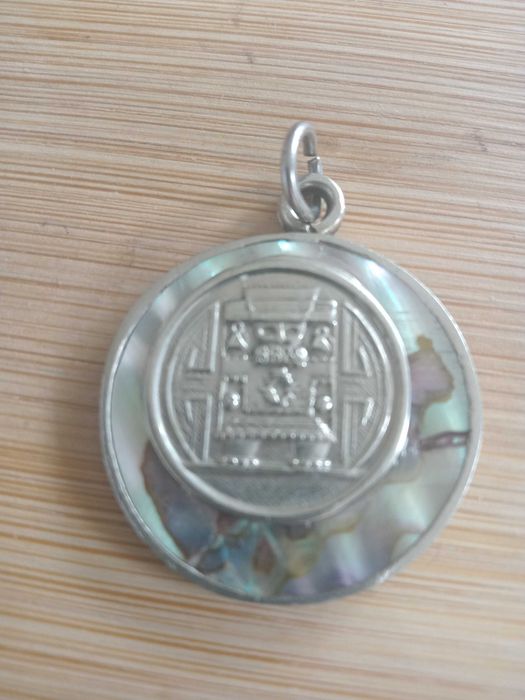 Wisiorek meksykański srebro próby 800, muszla abalon