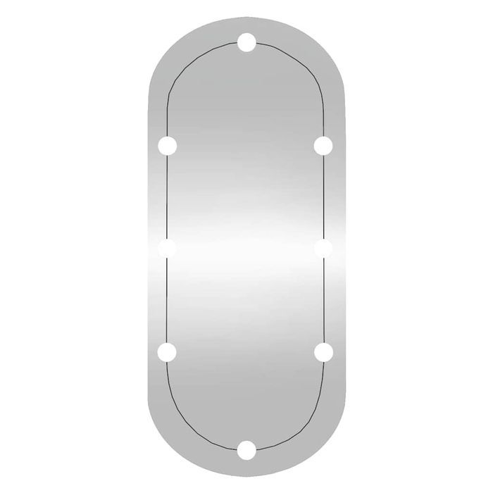 vidaXL Lustro ścienne z LED, 25x60 cm, szklane, owalne