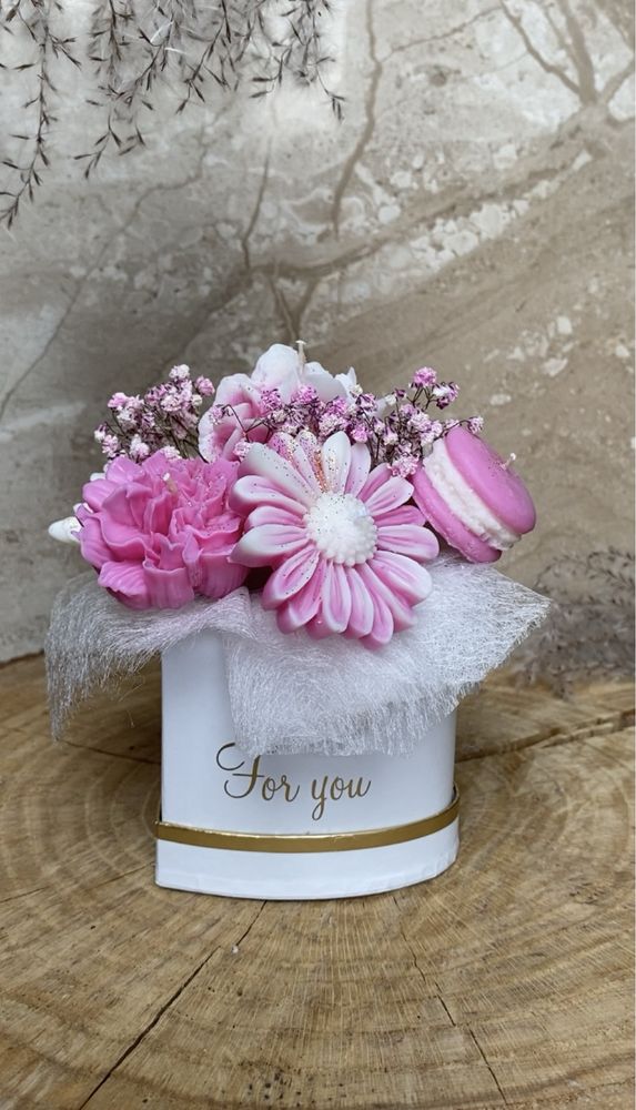 Zapachowy MINI flower box świec sojowych prezent dzien matki