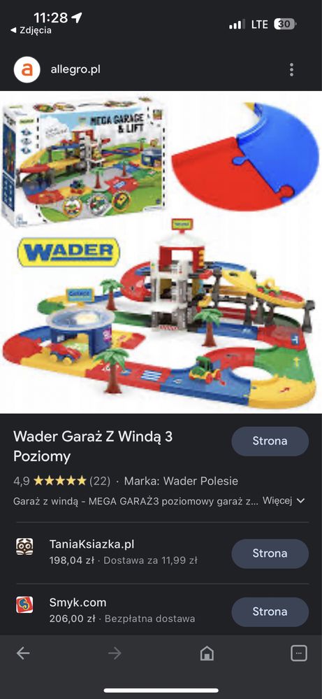 Wader Mega Garaż z windą 3 poziomy super zabawa