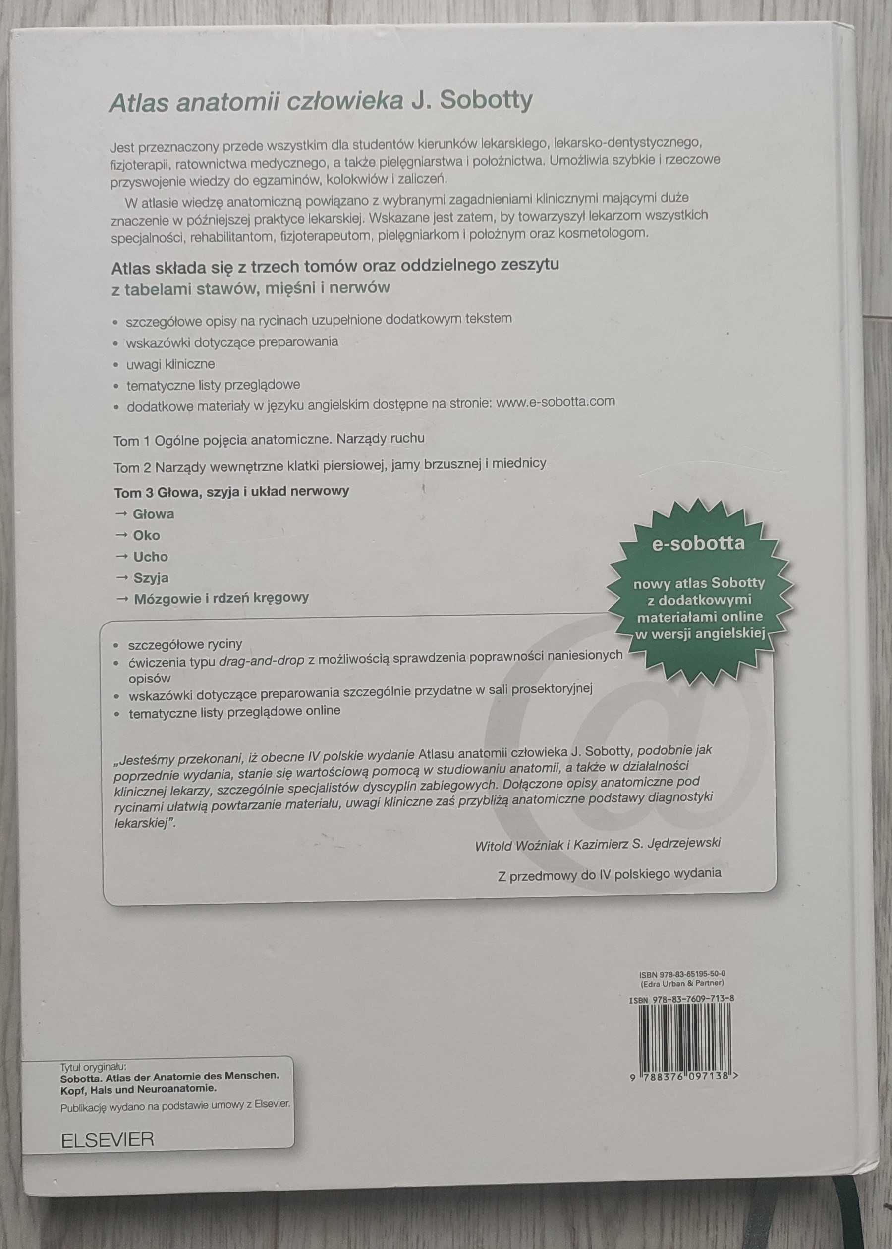 Sobotta Atlas anatomii człowieka Tom 3