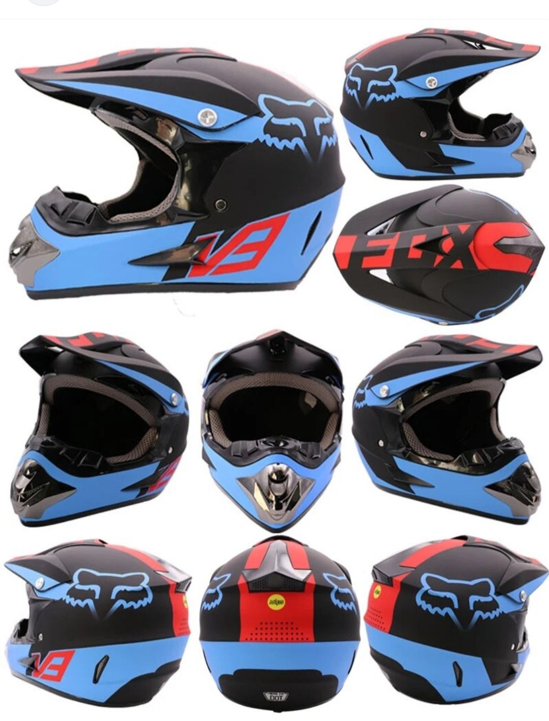 Мото шлем Fox racing/мото шлем/эндуро шлем + очки