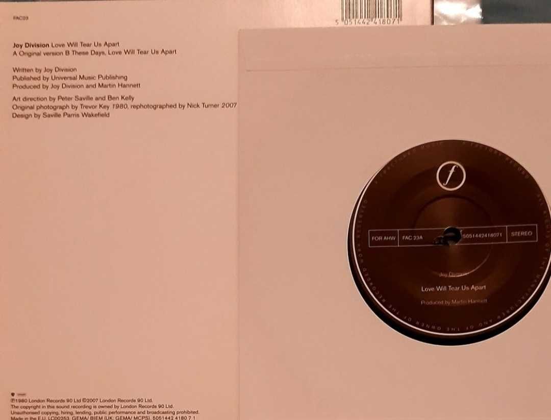 Joy Division - Love Will Tear Us Apart singiel 7" Ian Curtis New Order