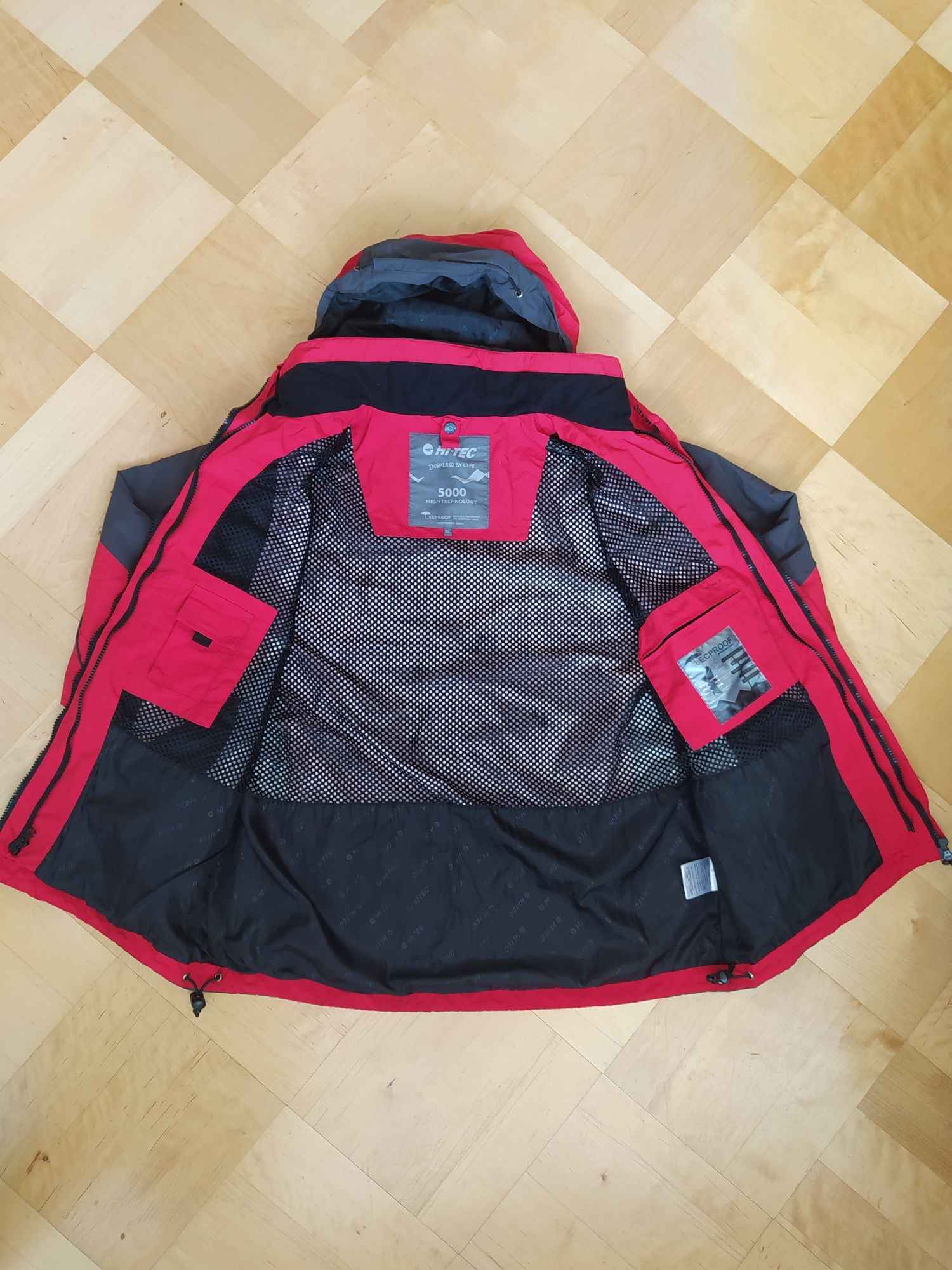 Dwie kurtki Kurtka Hi-Tec 44 zimowa softshell 3 w 1 damska czerwona