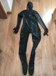 550 PROMO ! kombinezon XL latex lateks 0.4 mm czarny stopy ręce maska