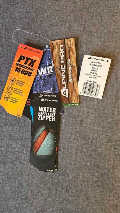 Мембранна чоловіча куртка Alpine Pro Dunac, S - Black