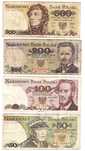Zestaw czterech banknotów z epoki PRL #6.