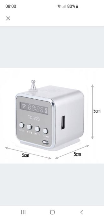 Radio male z akumulatorem prawie mowe