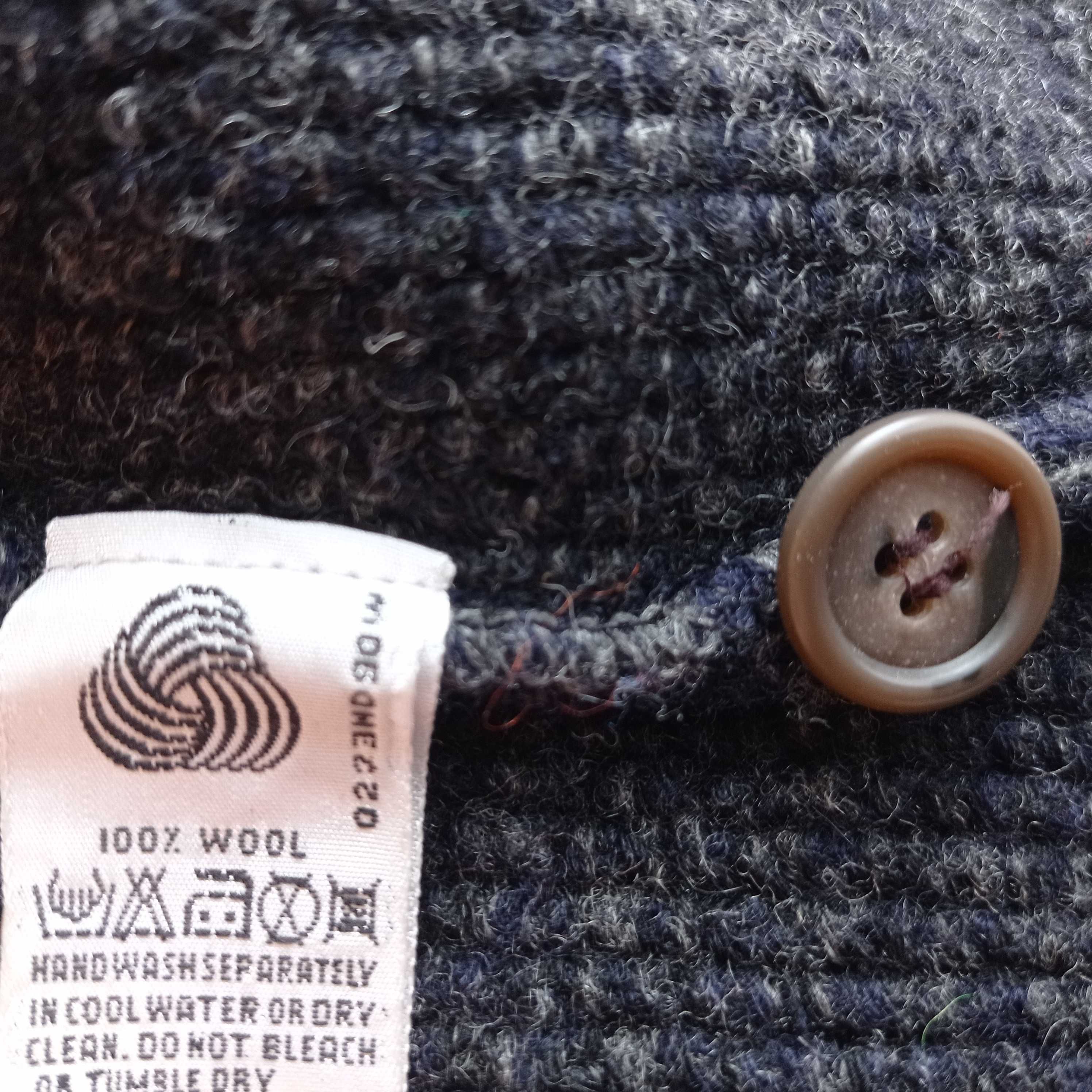 Prizzi for Zij Oversize szary kardigan sweter 100% wełna rozm M