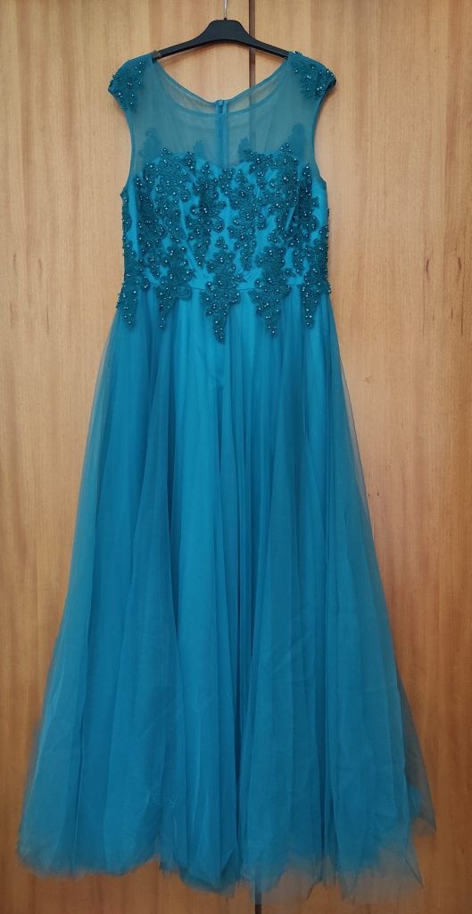 Vestido azul turquesa