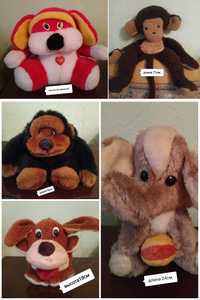 Мягкие игрушки слоник,обезьянка ,ослик.