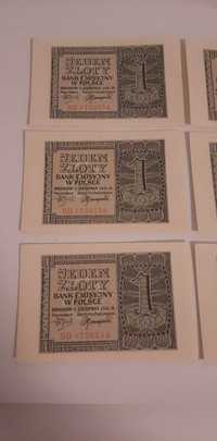 Banknoty 1 zł 1941 UNC