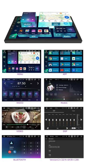 Radio FM RDS DAB CarPlay Android WiFi DVD MP3 USB SD 4G GPS Audi A3 8P