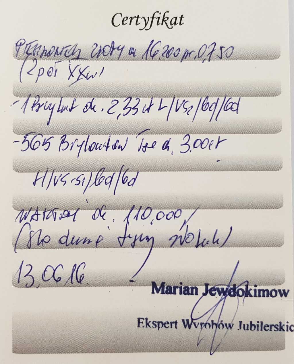 Złoty pierścionek z brylantem 2,33 ct oraz 565 brylantami łącznie 3 ct