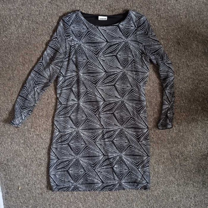 Czarno srebrna wizytowa sukienka r. 44/46