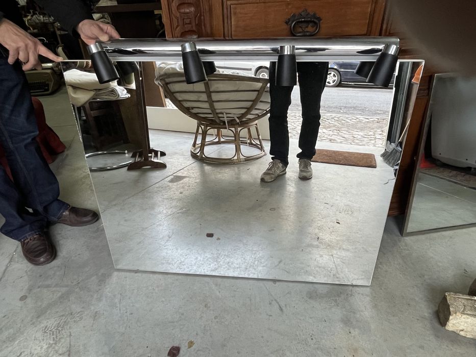 Grande Espelho de casa de banho com luz incluída 4 lâmpadas de led