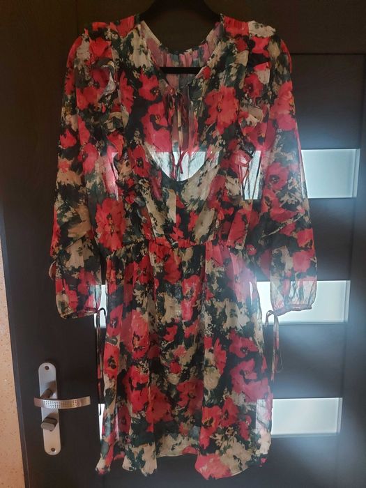 Sukienka letnia wzorzysta ZARA rozmiar M