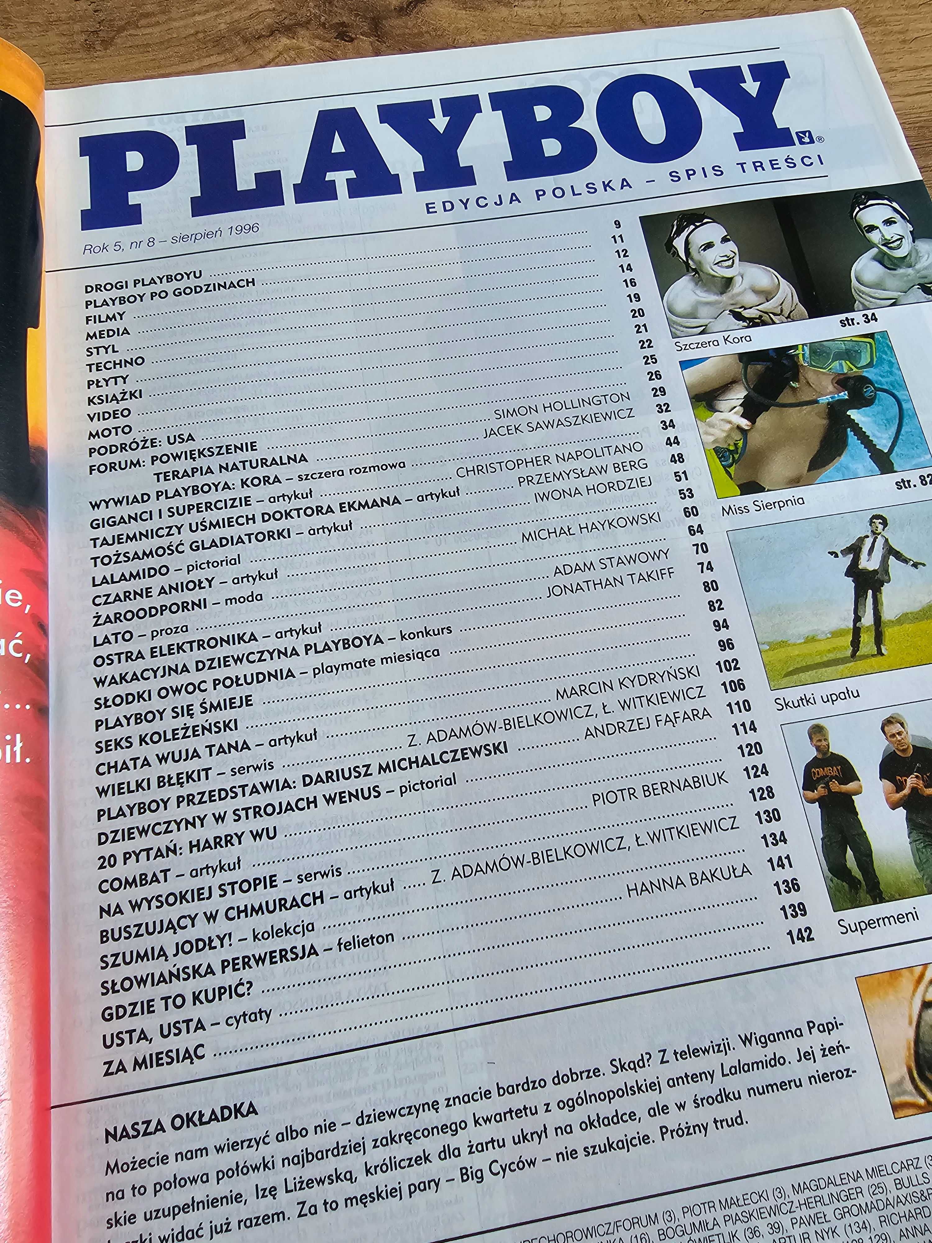 Playboy 8/1996 - Karin Taylor, Wiganna Papina, Iza Liżewska