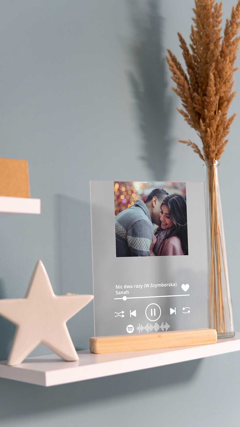 Ramka Twoje zdjęcie piosenka szkło Spotify - Prezent Personalizowany
