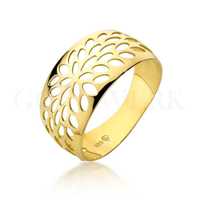 Złoty Pierścionek 333 Ażurowy Obrączka szeroka Złota Ażurowa Grecka