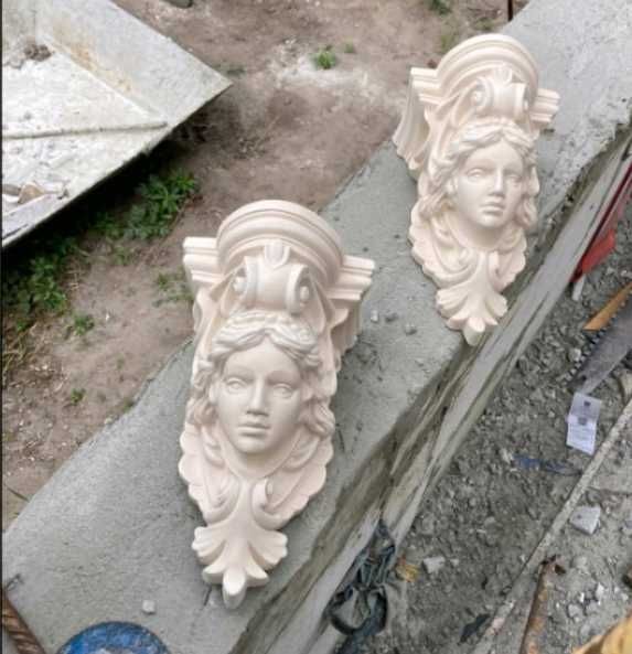 Кронштейн, полочка из гипса, скульптура, декор, лепнина, барельеф